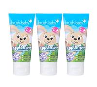 BrushBaby - New Applemint Baby Toothpaste, 3 x 50ml Tubes - for Ages 0-3 - with Xylitol & Fluoride - Supports Healthy Teeth & Gums - Gentle, Safe if Swallowed - Vegan Formula