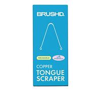 Brushd. 100% Copper Steel Tongue Scraper, Tongue Cleaner for Fresh Breath, Restoring Taste and Leaves Tongue Feeling Clean, U Shape