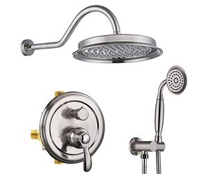 Brushed 2-Way Concealed Shower Mixer Set with Rainfall Shower Head Hose & Holder - Modern Bathroom Shower System for Ultimate Relaxation & Style