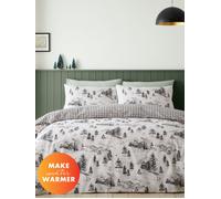 'Brushed Alpine Village' Duvet Cover Set Catherine Lansfield Natural Double