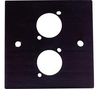 Brushed Aluminium Black Wall Plate with D-Series Compatible Hole (2 x D Series Hole)