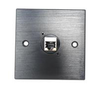 Brushed Aluminium Single Cat6 Female Socket D-Series Outlet Wall Faceplate - Durable Metal Plate for Cat6/Cat5e/Cat7/Cat8/Cat9 Ethernet Networking Cables, Screws Included