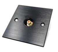 Brushed Aluminium Single RCA Phono Socket Female AV Audio Video D-Series Outlet Wall Faceplate - Durable Metal Plate with Screws Included