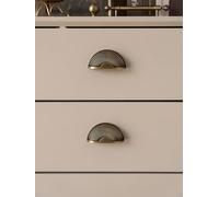Brushed Antique Brass Handles Kitchen Cabinet Pull Wardrobe Dresser Drawer Knob Shell Handle Furniture Hardware(Pitch-row-64mm)