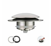 Brushed Bath Tub Drain Stoppers,Wellup Universal Pop Up Bathtub Drain Stopper Replacement Tip Toe, Lift and Turn for Bathtub,EZ Bath tub Plug Conversion Kit Assembly (Brushed Nickel)