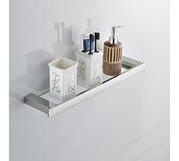 Brushed Bathroom Hardware Set Robe Hook Towel Rail Bar Rack Bar Shelf Tissue Paper Holder Toothbrush Holder Single Towel Bar As shown (Glass Shelf As shown)