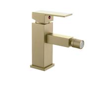 Brushed Bidet Faucet for Bathroom Sink 360° Swivel Nozzle Square Hot & Cold Mixer Deck Mounted Tap - Modern Bathroom Upgrade (Model 30122)