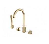 Brushed Brass 4 Hole Bath Shower Mixer Tap - Arissa