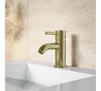 Brushed Brass Cloakroom Mono Basin Mixer Tap - Arissa