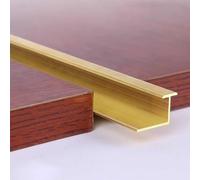 Brushed Brass Floor Transition Strip Z Bar - Wood to Tile Edge Trim, Seam Cover for Hardwood Flooring Gaps, Doorway Threshold (10x15mm, 0.39"x0.59")