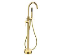 Brushed Brass Freestanding Bath Shower Mixer Tap - Arissa