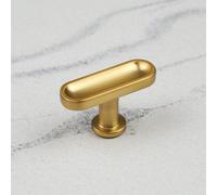Brushed Brass Gold 52mm Pull Modern Grooved Cabinet Handle Cupboard Door Drawer Wardrobe Furniture Replacement Upcycle