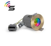 Brushed Brass Gu10 Fire Rated Smart Led Downlight - Ip65 - Se Home