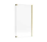 Brushed Brass Hinged L Shape Shower Bath Screen 1450 x 955mm - Maia