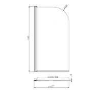 Brushed Brass Hinged Shower Bath Screen 1450 x 775mm - Taurus