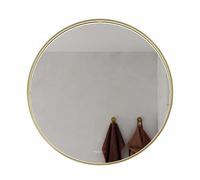 Brushed Brass Illuminated Bathroom Mirror with LED Lights 800mm IP44 Rated - Luna Round 3 Colour Dimmable LED Bathroom Mirrors with Lights, Demister Pad,& Touch Sensor, Aluminium Framed Digital Mirror