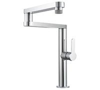 Brushed Brass Kitchen Faucet - Dual Mode Pull Down Mixer Tap with Single Handle, Hot & Cold Water, Swivel Spout, Perfect for Modern Kitchen Sinks