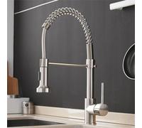 Brushed Brass Kitchen Faucet - Single Lever Pull Down Sprayer Tap Hot & Cold Water Mixer for Kitchen Sink Modern ng Spout Design & Slish China