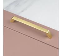 Brushed Brass Kitchen Handle 160mm Tapered Handle Pull Bathroom Bedroom Cupboard Door Drawer Gold