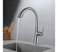 Brushed Brass Kitchen Mixer Tap - 1 Hole Pull-Out Spray, 2 M, Hot & Cold, Single Handle, Modern Kitchen Sink Faucet, & Slish Design