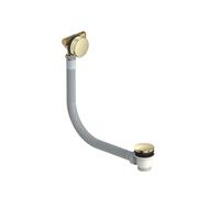 Brushed Brass Overflow Bath Filler Tap & Click Clack Waste - Arissa