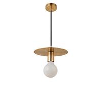 Brushed Brass Pendant Light, Hanging Lights with Wrought Iron Lamp Body, Flying Saucer Suspension Lamps, Nordic Simple Droplights for Bedroom Headboard, Dining Room, Farmhouse