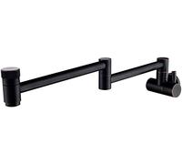 Brushed Brass Pot Filler FaucetCommercial Kitchen Tap Wall Mount Single Cold Water Swing Arm Double Joint Ideal for Home & Restaurant Use