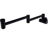 Brushed Brass Pot Filler FaucetWall Mount Commercial Kitchen Tap Swing Arms Single Cold Water Double Joint Sl esign for Sinks (Black Finish)