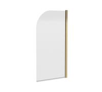 Balterley 790 x 1430mm Bath Shower Screen, Round Corner Shower Screens for Baths, 6mm Toughened Safety Bath Door Screen, 180° Pivot Reversible Door Screens for Straight Baths (Brushed Brass)