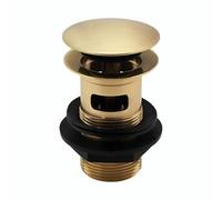 Brushed Brass Round Click Clack Slotted Basin Waste