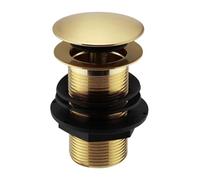 Brushed Brass Round Click Clack Unslotted Basin Waste