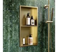 Brushed Brass Shower Niche with Shelf 305 x 610mm - Arissa