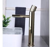 Brushed Brass Single Handle Bathroom Sink Basin Faucet Creative Modern Tap for Easy Mixing Stylish Basin Mixer for Home and Kitchen