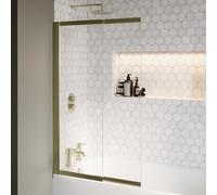 Brushed Brass Sliding Bath Screen - Denver