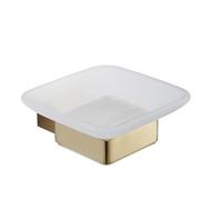 Brushed Brass Soap Dish Holder - Wall-Mounted Bathroom Accessory