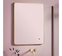 Brushed Brass Soft Edge LED Framed Smart Bathroom Mirror 500×700