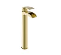 Brushed Brass Tall Mono Basin Mixer - Elina