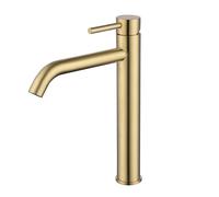 Brushed Brass Tall Mono Basin Mixer Tap - Arissa