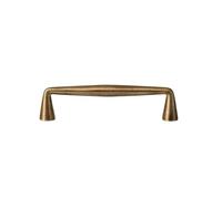 Brushed Brass Tapered Base Cabinet Pull Metal Drawer Handle Hardware | Contoured Curved Bar Pull for Cupboard Dresser Wardrobe, Cabinet Replacement Fitting(Pitch-row-96mm)