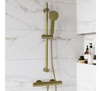 Brushed Brass Thermostatic Mixer Shower Set with Hand Shower - Arissa