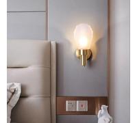 Brushed Brass Wall Lights Modern Glass Shade 1-Light Wall Sconce Hallway Stairs Wall Lamps Bedroom Bathroom Vanity Wall Light,Chaners