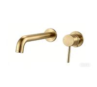 Brushed Brass Wall Mounted Bath Mixer Tap - Arissa
