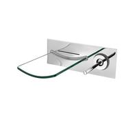 Brushed Brass Wall-Mounted Bathroom Sink Faucet - Eco-Friendly Color-Changing Cascade Mixer Tap for Modern Design and Stylish Fixtures