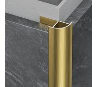 Brushed Bronze Aluminum Round Corner Trim Joint for 10/12mm Tiles - 3pcs 100cm Rustproof Beading for Bathroom & Kitchen Wall Panels, Tile Ed Protector, Slish Home Décor