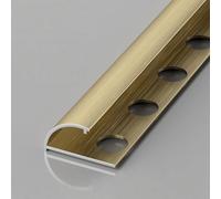 Brushed Bronze Aluminum Tile Trim - Curved Corner Edging for 10/12mm Wall Panels, Waterproof 100cm (2pcs) - Perfect for Bathroom & Kitchen Tile Hing