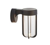 Brushed Bronze Outdoor Wall Light with Glass Shade - IP44 Rated - Integrated LED
