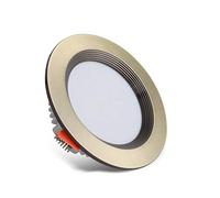 Brushed Bronze Round Downlight Recessed Ceiling Light Fixture 75Mm Cut Hole No Flicker Energy Saving Led Spot Lights Warm White 3000K Picture Display Aent Lamp Wash Wall Lamps/Dimmable