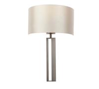 Brushed Bronze Slotted Wall Light Fitting & Mink Satin Half Shade - Dimmable