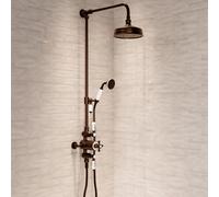 Brushed Bronze Traditional Thermostatic Mixer Shower Set with Slide Rail Kit & Hand Shower - Camden