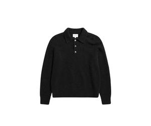 Brushed casual polo collar pull Norse Projects Rasmus Noir XL